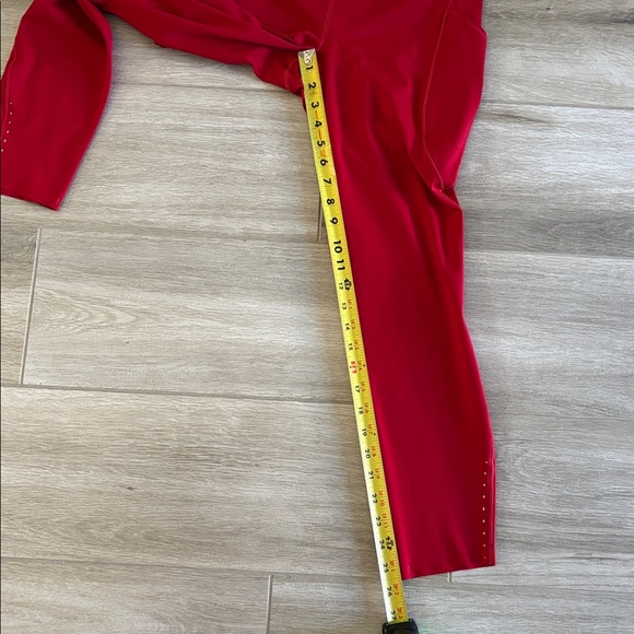 Lululemon Dark Red Fast and Free Leggings With Pockets Size 10 - Picture 8 of 15